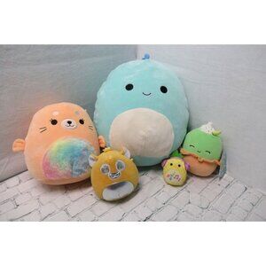 Squishmallow Lot (Small, Medium, And Large) Of 5 (only 1 NWT, Others Good Cond.)